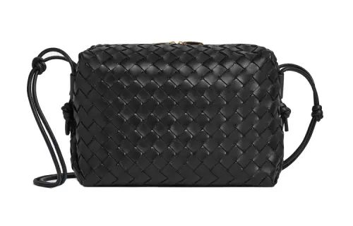 Bottega Veneta Loop Lambskin Camera Bag, Storage Bag, Clutch, Crossbody Bag Small Women's Black