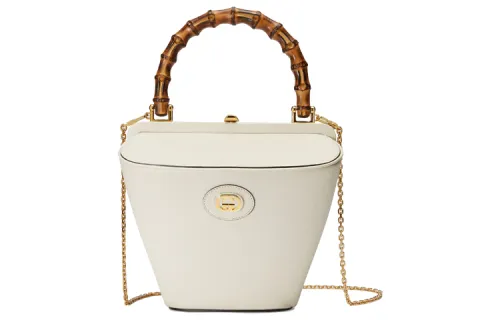 GUCCI Leather Chain Shoulder Bag, Crossbody Bag, Handbag Small Women's White