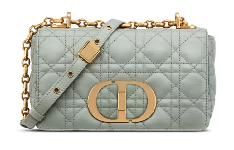 DIOR Caro Soft Cow Leather Handbag, Shoulder Bag, Crossbody Bag Small Women's Gray