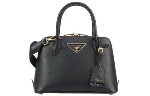 PRADA Leather Dome Bag, Portable Crossbody Bag, Shoulder Bag Regular Women's Black