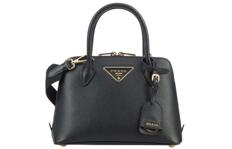 PRADA Leather Dome Bag, Portable Crossbody Bag, Shoulder Bag Regular Women's Black