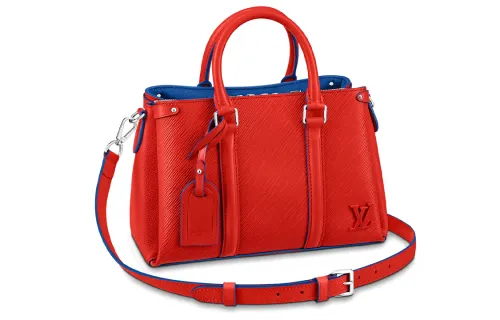 LOUIS VUITTON Soufflot Epi Leather Handbag Women's Poppy Red