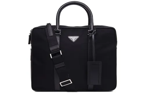 PRADA Nylon Fabric Handbag Men's Black
