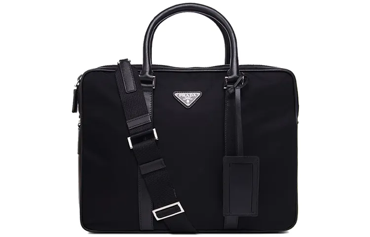 PRADA Nylon Fabric Handbag Men's Black