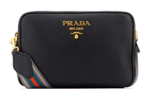 PRADA Leather Crossbody Bag, Shoulder Bag Unisex Black