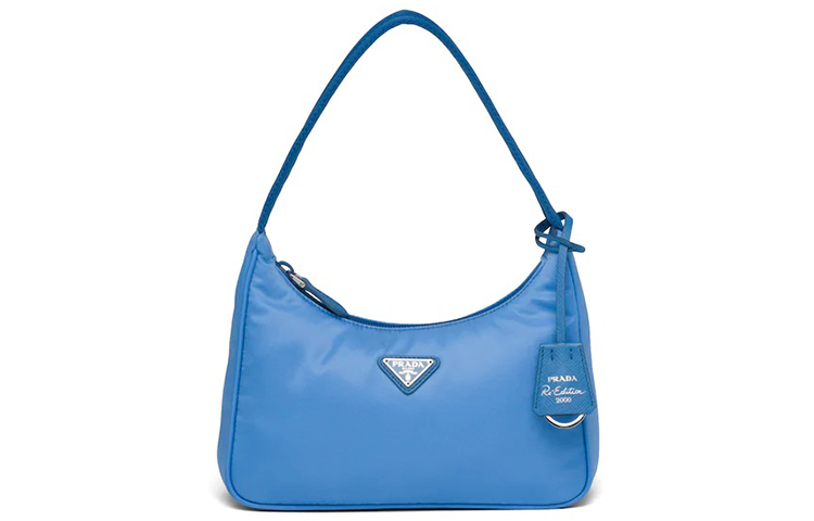 PRADA Prada Re-Edition Series Triangular Label #Spring and Summer Candy Color # Armpit Handbag Nylon Shoulder Bag Women’s Blue