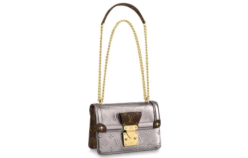 LOUIS VUITTON Embossed Patent Leather, Cow Leather Chain Bag, Crossbody Bag, Shoulder Bag Women's