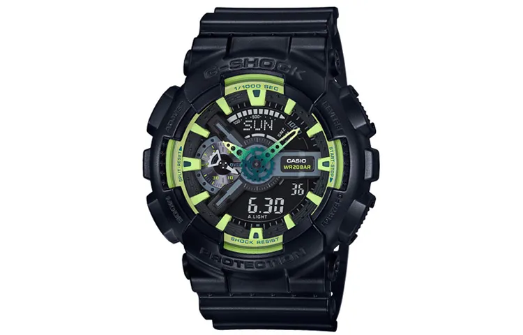 CASIO Men Liquid Crystal/Analog Dual Display Series Black Watch GA-110LY-1A