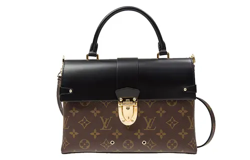 LOUIS VUITTON Canvas With Leather Portable Crossbody Bag, Shoulder Bag Medium Women's Black/Brown