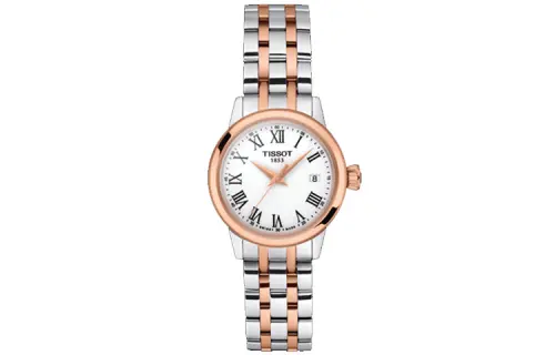 TISSOT Quartz Movement 50m Waterproof Women's Watch 28mm White Dial Stainless Steel Case