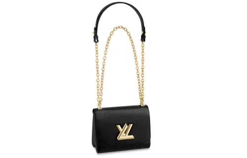 LOUIS VUITTON Twist Vacation Epi Leather Chain Bag, Portable Crossbody Bag, Shoulder Bag Women's Black