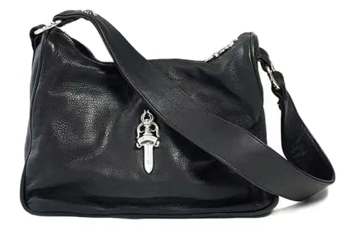 Chrome Hearts Leather Handbag Women's Black