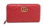 GUCCI GG Marmont Quilted Leather Wallet Women's Red