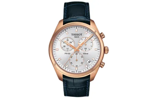 TISSOT Quartz Movement 100m Waterproof Men's Watches Watch 41mm Silver Dial Stainless Steel Case Leather Strap