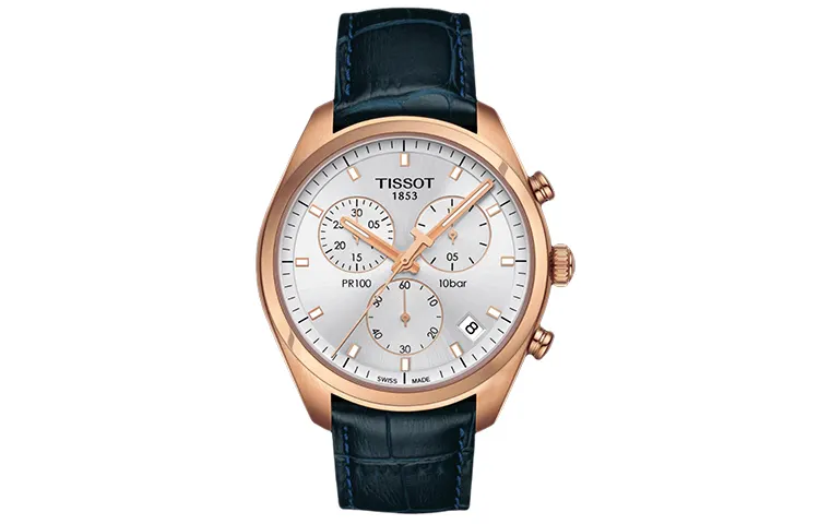 TISSOT Quartz Movement 100m Waterproof Men's Watches Watch 41mm Silver Dial Stainless Steel Case Leather Strap