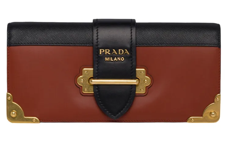 PRADA Leather Crossbody Bag, Shoulder Bag Women's Orange Red