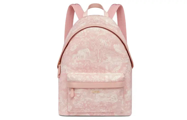 DIOR Cotton Canvas Backpack Kids' Light Pink