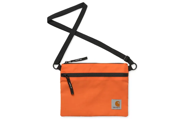 Carhartt WIP Nylon Fabric One Shoulder Crossbody Coin Purse Regular Unisex Orange