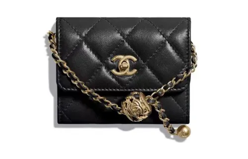 CHANEL 22SS Lambskin Shoulder Bag, Crossbody Bag Women's Black