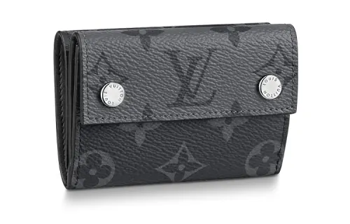 LOUIS VUITTON Discovery Compact Wallet Monogram Eclipse Reverse Gray