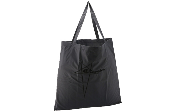 RICK OWENS/RO Champion Collaboration Nylon Fabric Tote Bag, Shopping Bag, Handbag Unisex Black
