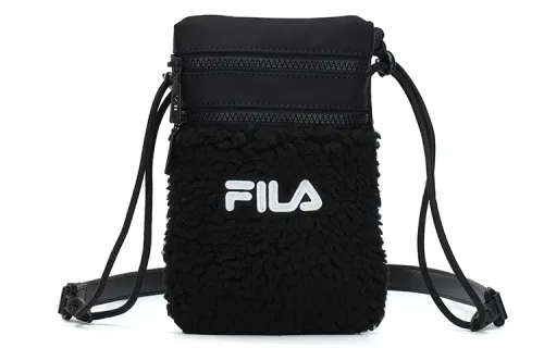 FILA FUSION Fashion Pu Crossbody Bags Regular Unisex Pitch Black