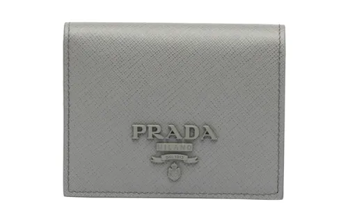 PRADA Saffiano Leather Wallet Women's Gray