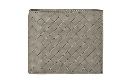 Bottega Veneta Calfskin Card Holder, Wallet Men's Gray