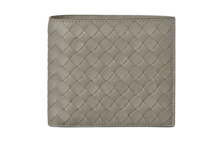 Bottega Veneta Calfskin Card Holder, Wallet Men's Gray