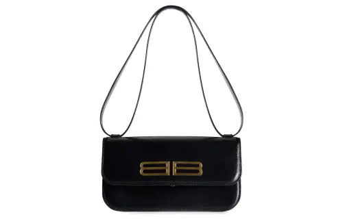 Balenciaga Gossip Embossed Cow Leather Shoulder Bag, Crossbody Bag Small Women's Black