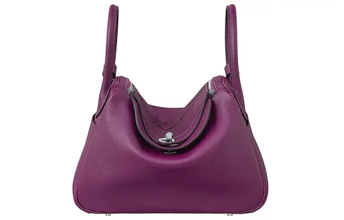 HERMES Lindy Evercolor Calfskin Handbag 30 Women's P9 Anemone Sea Anemone Purple