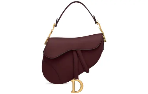 DIOR Saddle Grain Cow Leather Saddle Bag Handbag Women's Fuchsia