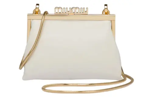 MIU MIU Sheepskin Shoulder Bag, Crossbody Bag Women's White