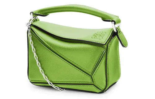 LOEWE Puzzle Cow Leather Handbag, Shoulder Bag, Crossbody Bag Extra Mini Women's Apple Green