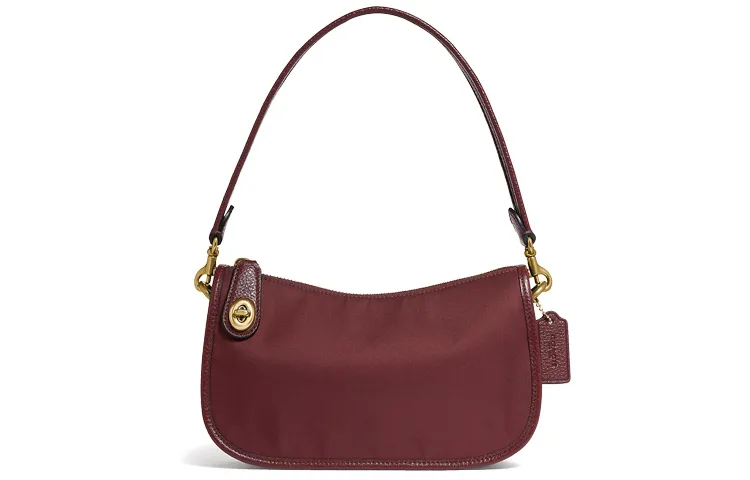 COACH Swinger Nylon Shoulder Bag, Pochette, Crossbody Bag, Shoulder Bag Women's Burgundy