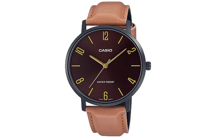 CASIO Men Standard Series 46mm Red Watch MTP-VT01BL-5B