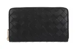 Bottega Veneta Woven Leather Clutch Wallet Women's Black