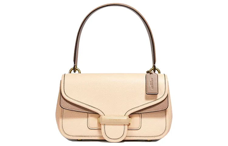 COACH Cody Litchi Grain Leather Handbags Medium Women's Solid Color Morandi Color Series/Oat