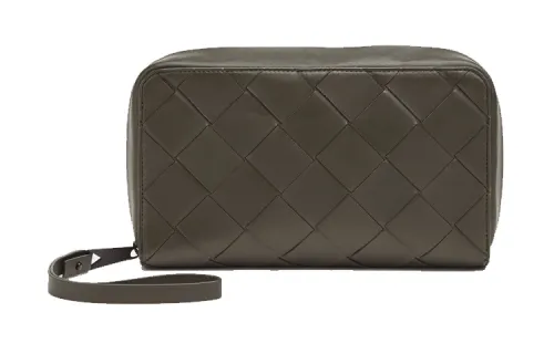 Bottega Veneta Leather Clutch Men's Field Green