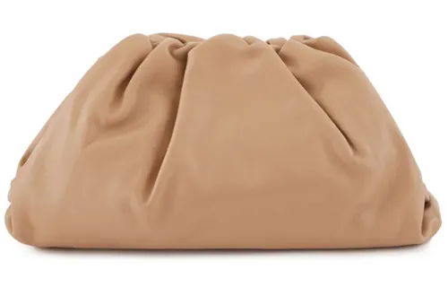 Bottega Veneta Drawstring Closure Cow Leather Clutch Regular Women's Brown