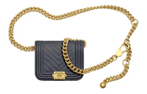 CHANEL Leboy Grain Calfskin Fanny Pack, Shoulder Bag, Crossbody Bag Women's Dark Gray