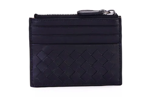 Bottega Veneta Sheepskin Card Holder Women's Dark Blue