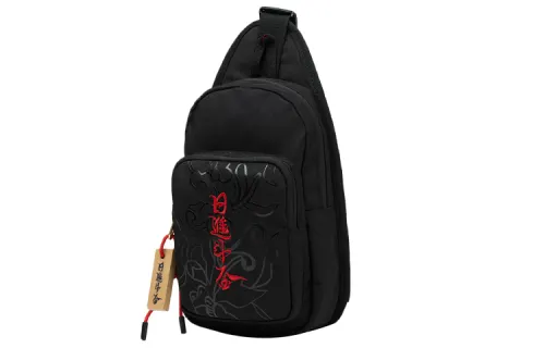 Li Ning Fabric Crossbody Bag Sling Bag Unisex Black