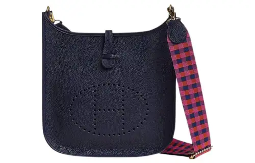 HERMES Evelyne Clemence Bullock Leather Shoulder Bag, Crossbody Bag 29 Women's Midnight Blue/Sapphire Blue
