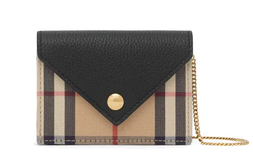 Burberry VINTAGE Cow Leather Thin Metal Chain Bag, Shoulder Bag, Crossbody Bag, Coin Purse, Card Holder Regular Women's