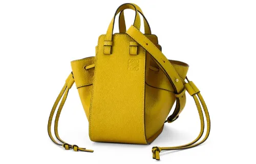 LOEWE Hammock Drawstring Pebble Texture Calfskin Hammock Bag, Shoulder Bag, Crossbody Bag, Handbag Women's Yellow