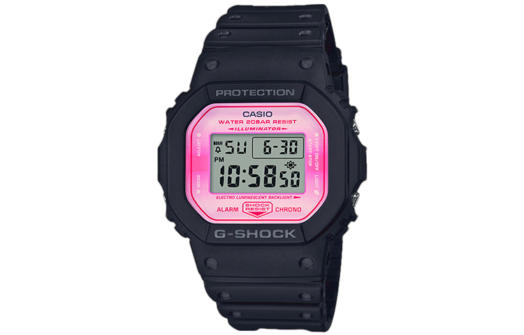 CASIO Casio G-Shock series cherry blossom theme special edition small square LCD display square cherry blossom dial waterproof and shockproof movement quartz movement Japanese and Korean watch women's watch pink dial