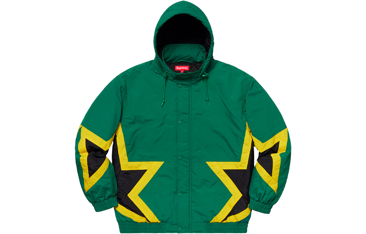 Куртка Supreme Stars Puffy Jacket (зеленая) — фото 2