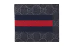 GUCCI GG Supreme Canvas With Leather Wallet Mini Men's Black Gray