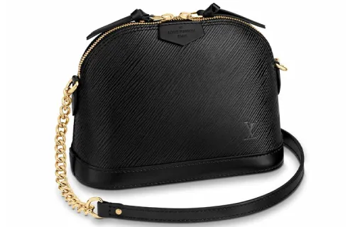 LOUIS VUITTON Alma Zip Closure Epi Water Ripple Dome Bag, Portable Crossbody Bag, Shoulder Bag Women's Black